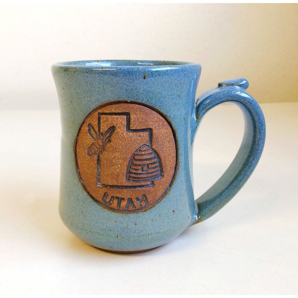 Utah ‘Beehive State’ Blue Ceramic Coffee Tea Mug